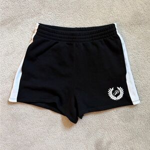 Victoria's Secret PINK Ivy Fleece Relaxed Campus High Rise black Shorts striped